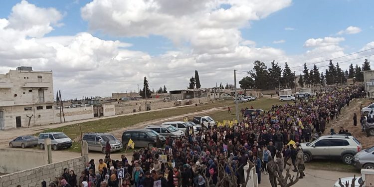 Şehba’da Efrîn’in işgal edilişinin 3’üncü yıldönümü protesto edildi