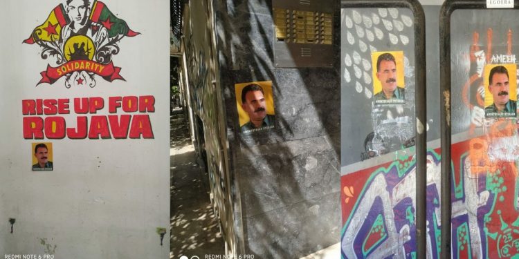 Atina’da gençlik sokak ve caddelerini Halklar Önderi’nin resimleriyle donattı