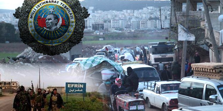 MİT Efrin’in Tüm Demografyasını değiştirmek için Muhtar ve Türkmen Çetebaşlarını topladı
