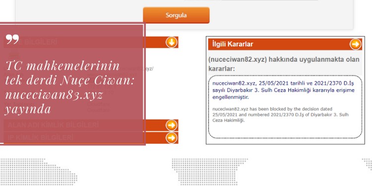 TC mahkemelerinin tek derdi Nuçe Ciwan: nuceciwan83.xyz yayında