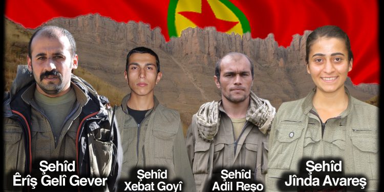 HPG, Herekol’da şehadete ulaşan 4 gerillayı andı