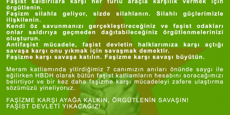 HBDH: Bütün faşist katliamların hesabını soracağız