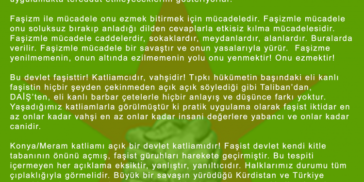 HBDH: Bütün faşist katliamların hesabını soracağız