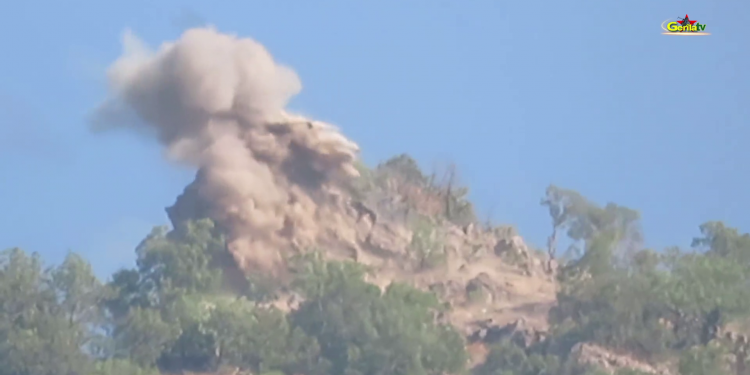 Gerilla TV’den Zendura’da işgalci TC’ye dönük yapılan eylemin görüntüsü