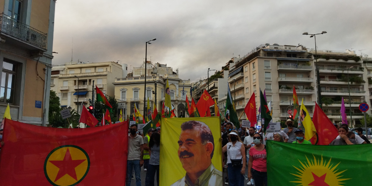 Yunanistan’da TC devletinin işgalci ve faşist saldırılarına karşı yürüyüş