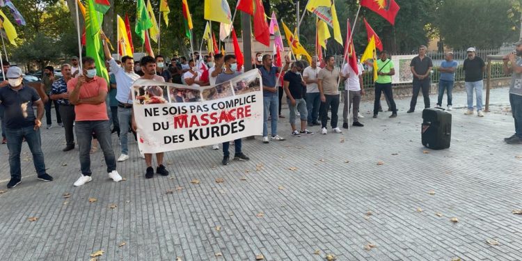 Draguignan’da gençlerden Şengal saldırısına ilişkin protesto