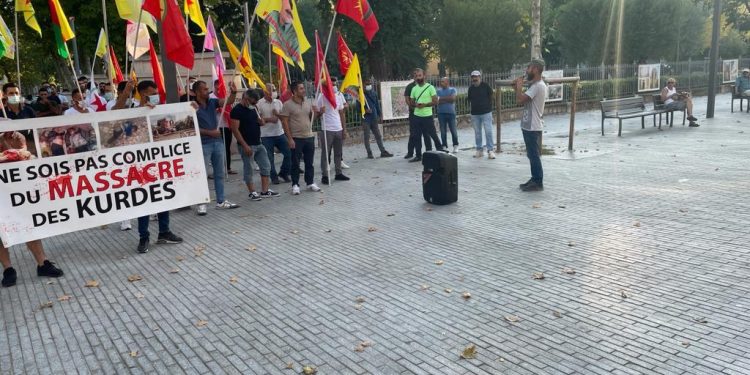 Draguignan’da gençlerden Şengal saldırısına ilişkin protesto