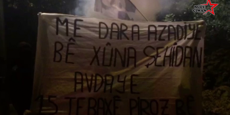 Yurtsever gençlikten yürüyüş; “Me Dara Azadiyê Bi Xwîna Şehîdan Av Daye”