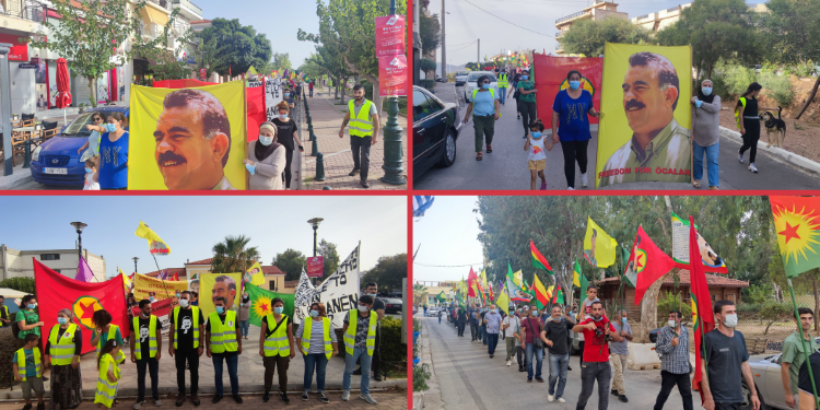 Lavrio’da açlık grevi kitlesel bir yürüyüşle sonlandırıldı