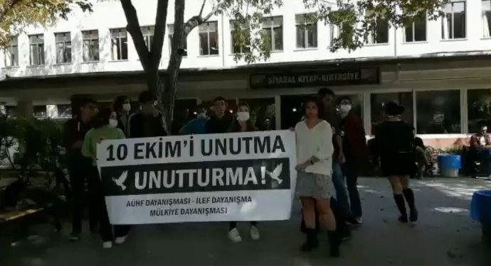 Ankara Üniversitesi öğrencilerinden 10 Ekim anması