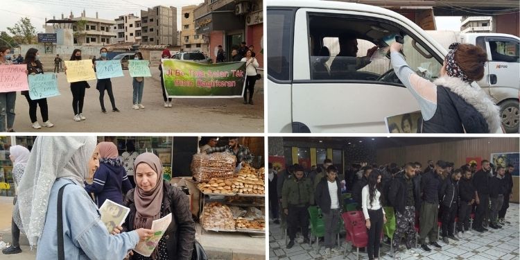 Genç kadınlar 25 Kasım vesilesiyle alanlarda