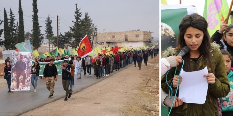 Efrin gençliği tecrite karşı yürüyüş gerçekleştirdi