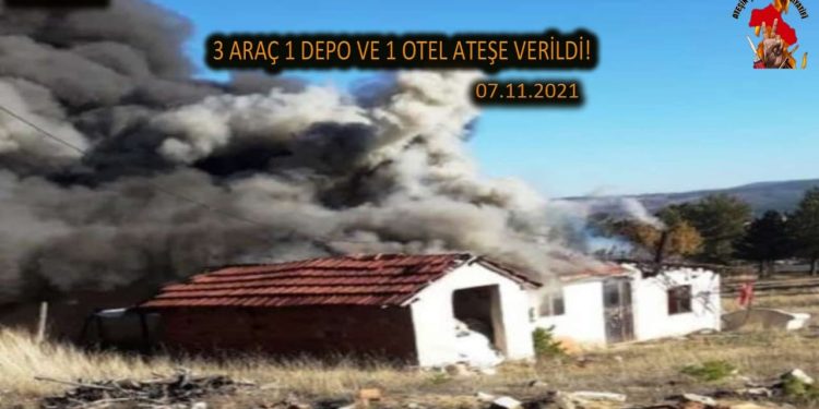 SON DAKİKA – Ateşin Çocukları 3 araç, 1 depo ve 1 oteli ateşe verdi