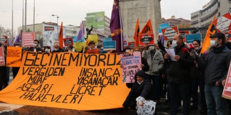 Ankara’da zam ve yoksulluğa karşı halk alanlara çıktı; “Hükümet İstifa”