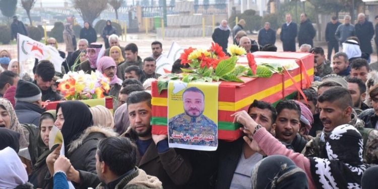 Şehit düşen QSD savaşçıları için Hesekê’de tören