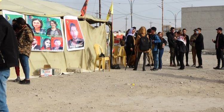 Şengal’de Kobanê’de şehit düşenler anısına çadır kuruldu