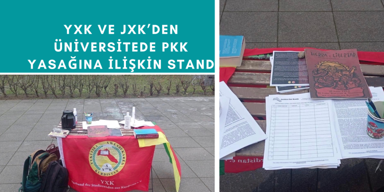 YXK ve JXK’den üniversitede PKK yasağına ilişkin stand