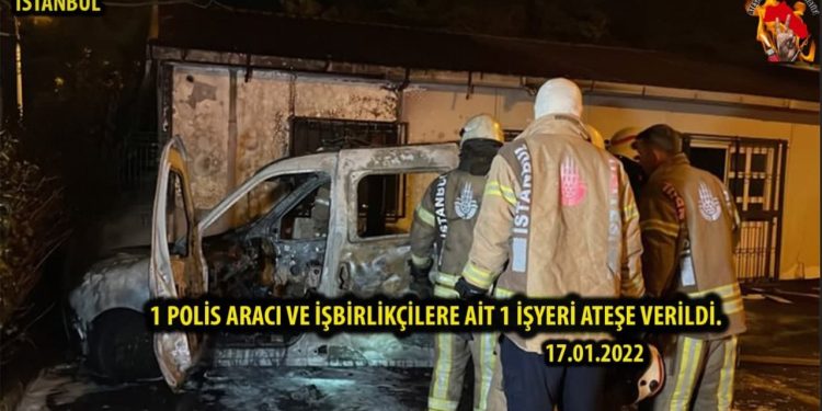 SON DAKİKA – Ateşin Çocukları bir polis aracını ve işyerini ateşe verdi