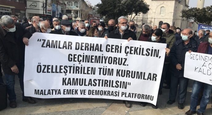 Malatya halkı zamlara karşı alanlarda