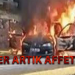 SON DAKİKA – Ateşin Çocukları bir kepçe, dükkan ve iki otomobili ateşe verdi