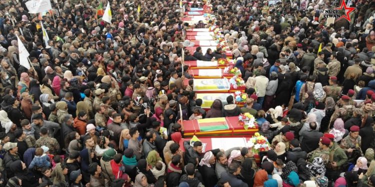23 savaşçı Hesekê’de görkemli bir törenle son yolculuğuna uğurlandı