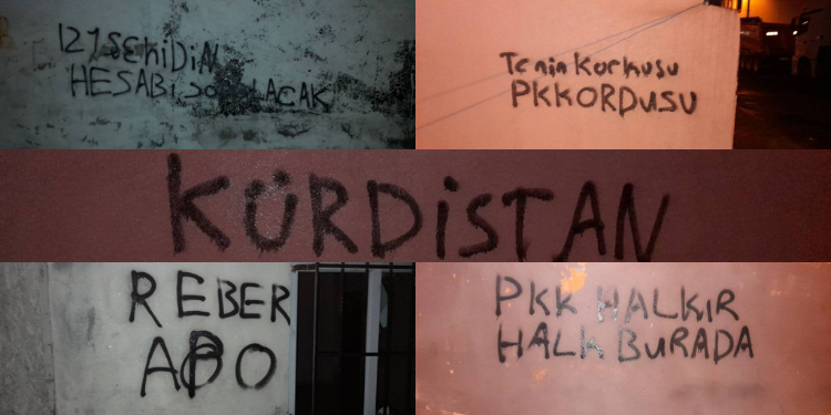 Yurtsever gençlikten tecrite ve işgale karşı yazılama