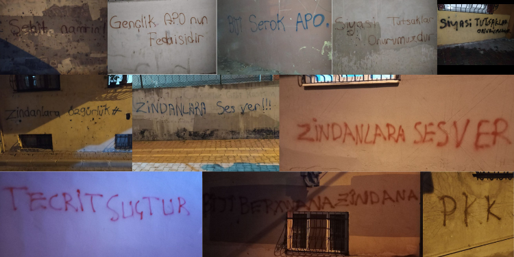 İstanbul’un birçok yerinde yazılama: Gençlik Apo’nun fedaisidir