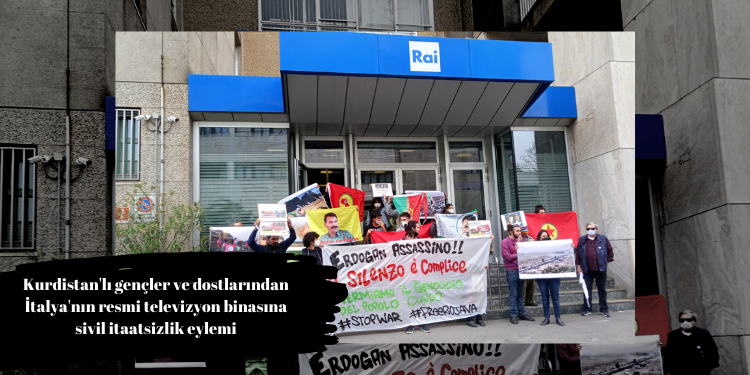SON DAKİKA – Kurdistan’lı gençler ve dostlarından İtalya’nın resmi televizyon binasına sivil itaatsizlik eylemi