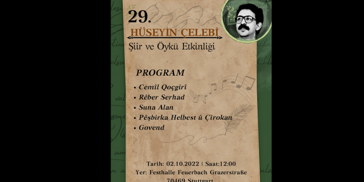 Bu yıl 29. Hüseyin Çelebi Şiir ve Öykü Etkinliği Stuttgart’da gerçekleşecek