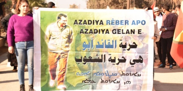 Gençler Tirbespiyê’de Önder Apo için yürüdüd