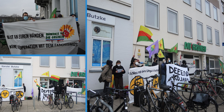 Bremen’de enternasyonalistler Yeşiller Partisi’nin eyalet binasını işgal etti