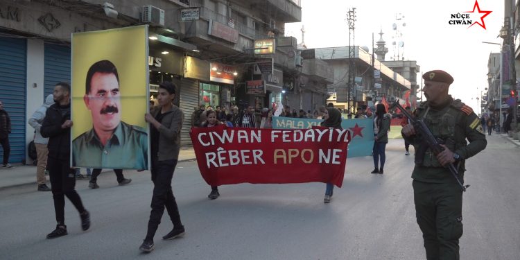 Qamişlo gençliği Önder Apo’nun fiziki özgürlüğü için yürüdü