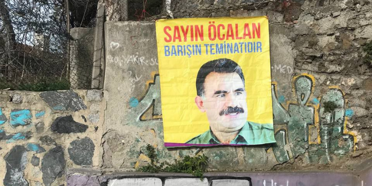 HDP gençliği Önder Apo’nun posterini astı