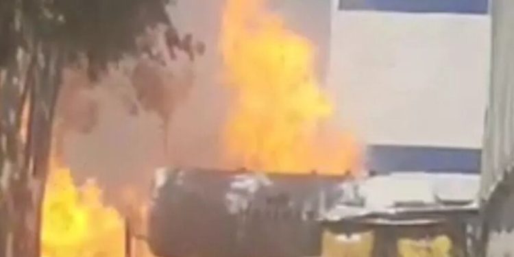 KBDH milisleri, LPG tankını ateşe verdi