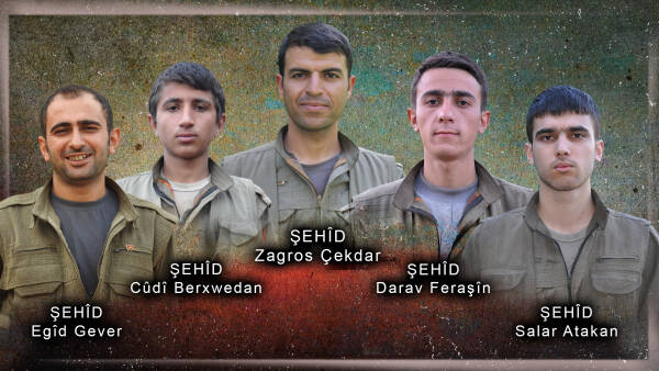 HPG Basın İrtibat Merkezi, Medya Savunma Alanları’nda şehadete ulaşan 5 gerillanın kimlik bilgilerini açıkladı