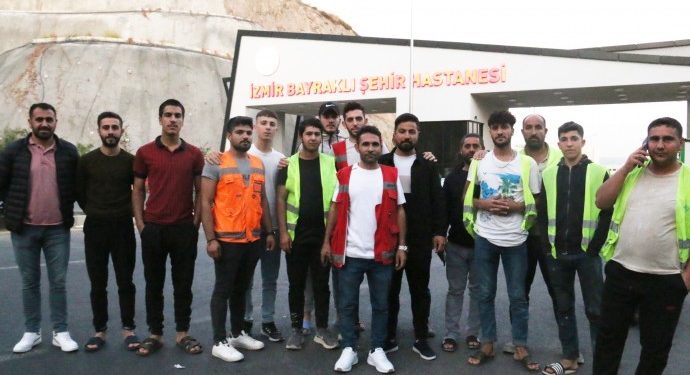 Hastane inşaatında çalışan işçiler eylemde: Maaşlarımız ödensin