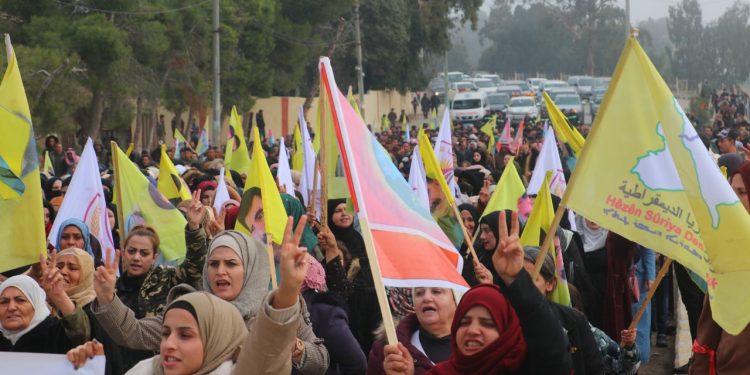 Tabka Gençleri işgal saldırılarına karşı yürüdü