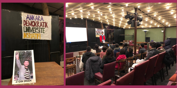 Ankara Demokratik Üniversite İnisiyatifi üyeleri, Aydın Erdem’i andı