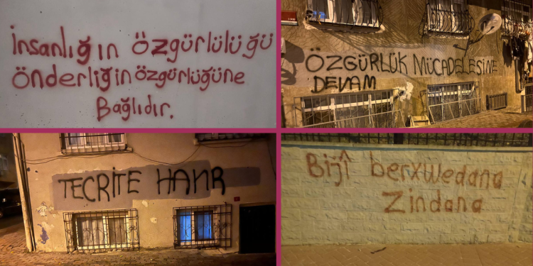 Yurtsever Gençler’den tecride ilişkin 3 farklı noktada yazılama eylemi