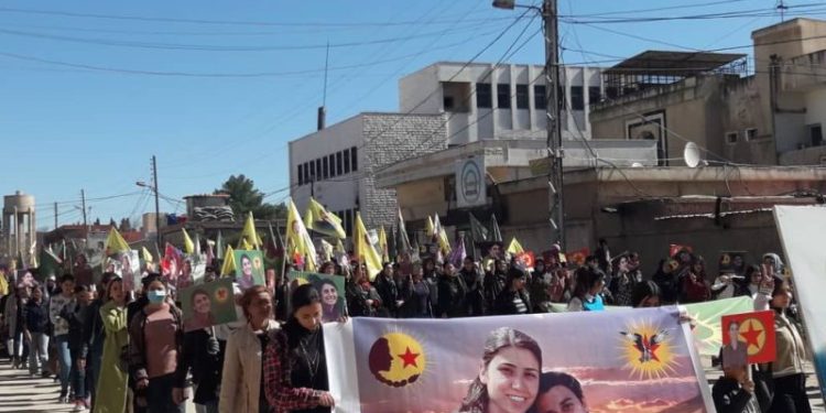 Dirbesiyê’de YJC öncülüğünde, Şehit Bişeng ve Şehit Sara anıldı