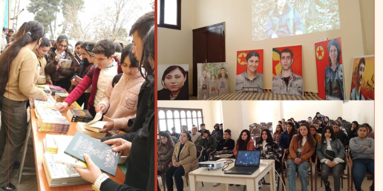 Kobanêdeki genç kadın öğrenciler, Şehit Sara ve Bişeng için anma gerçekleştirdi