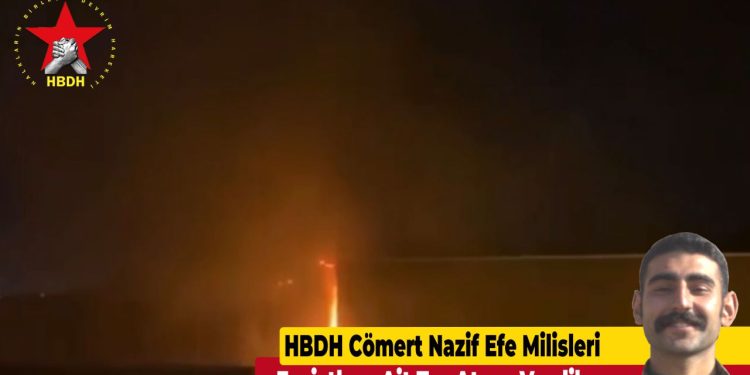 HBDH Cömert Nazif Efe Milisleri, İşgal Saldırılarına Karşı Faşistlere Ait Tırı Ateşe Verdi