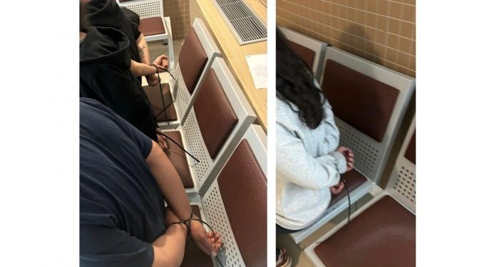 Gözaltındaki gençler adliyede ters kelepçeyle bekletildi