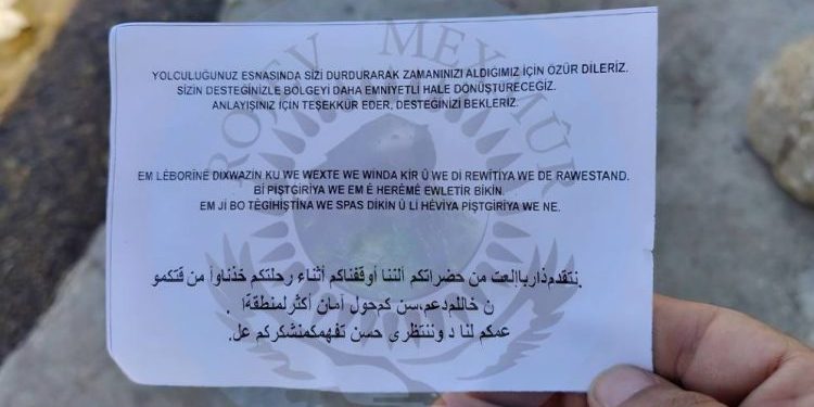 Metîna’da broşür dağıtan Türk ordusu halkı ihanete ve ajanlık yapmaya çağırdı!