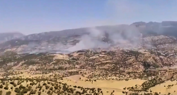 Türk devletinin saldırısı sonrası yangın çıktı