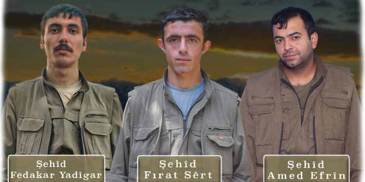 Xakurkê’de şehit düşen 3 gerillanın kimlik bilgileri açıkladı