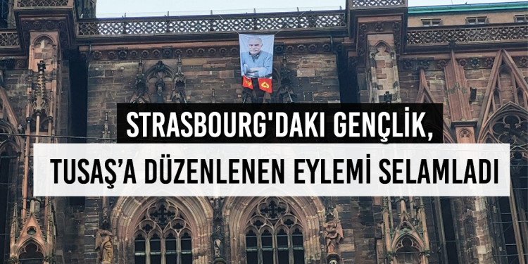 Fransa’nın en önemli ve tarihi Katedral’da: Önder APO’nun posteri