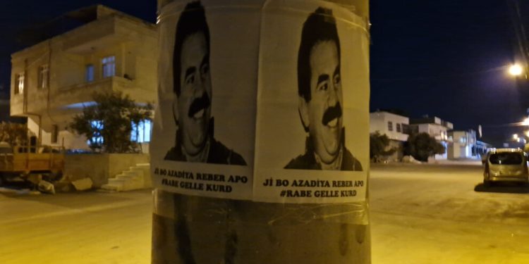 Yurtsever Gençler, Adana sokaklarını Önder APO’nun fotoğraflarıyla donattı