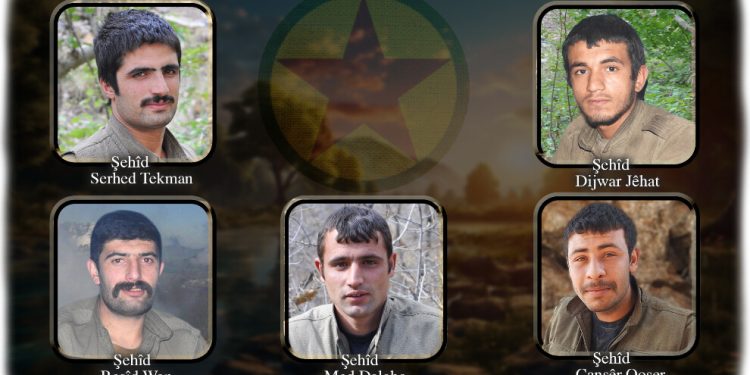 HPG, Zap’ta şehit düşen beş gerillanın kimlik bilgilerini açıkladı