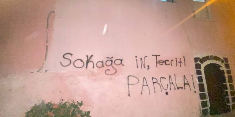 Yurtsever Gençler’den duvar yazılamalarıyla ‘Özgürlük Mitingi’ne çağrı